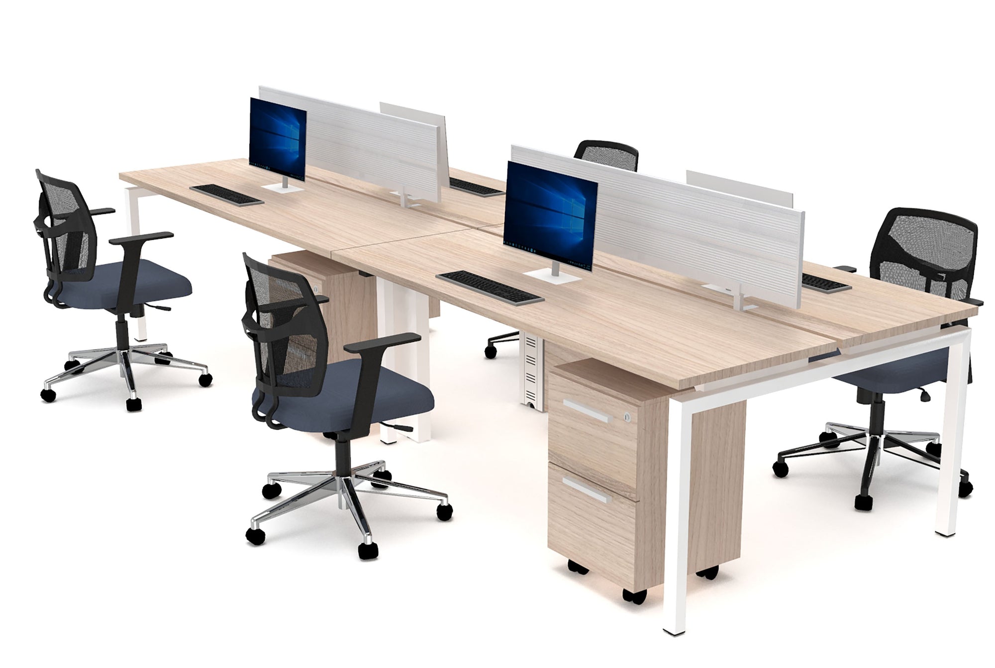Mesa Bench MS White/Silver 4P - OffiMobile