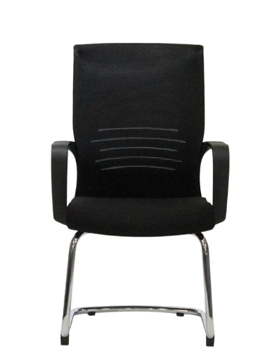 Silla de visita para oficina Active Black con base cromada y respaldo negro