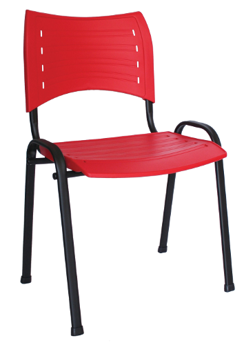 Silla de visita para oficina Innova con estructura de acero negro y asiento de polipropileno