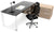 Escritorio Ejecutivo SQ White/Silver/Black Credenza Lateral - OffiMobile
