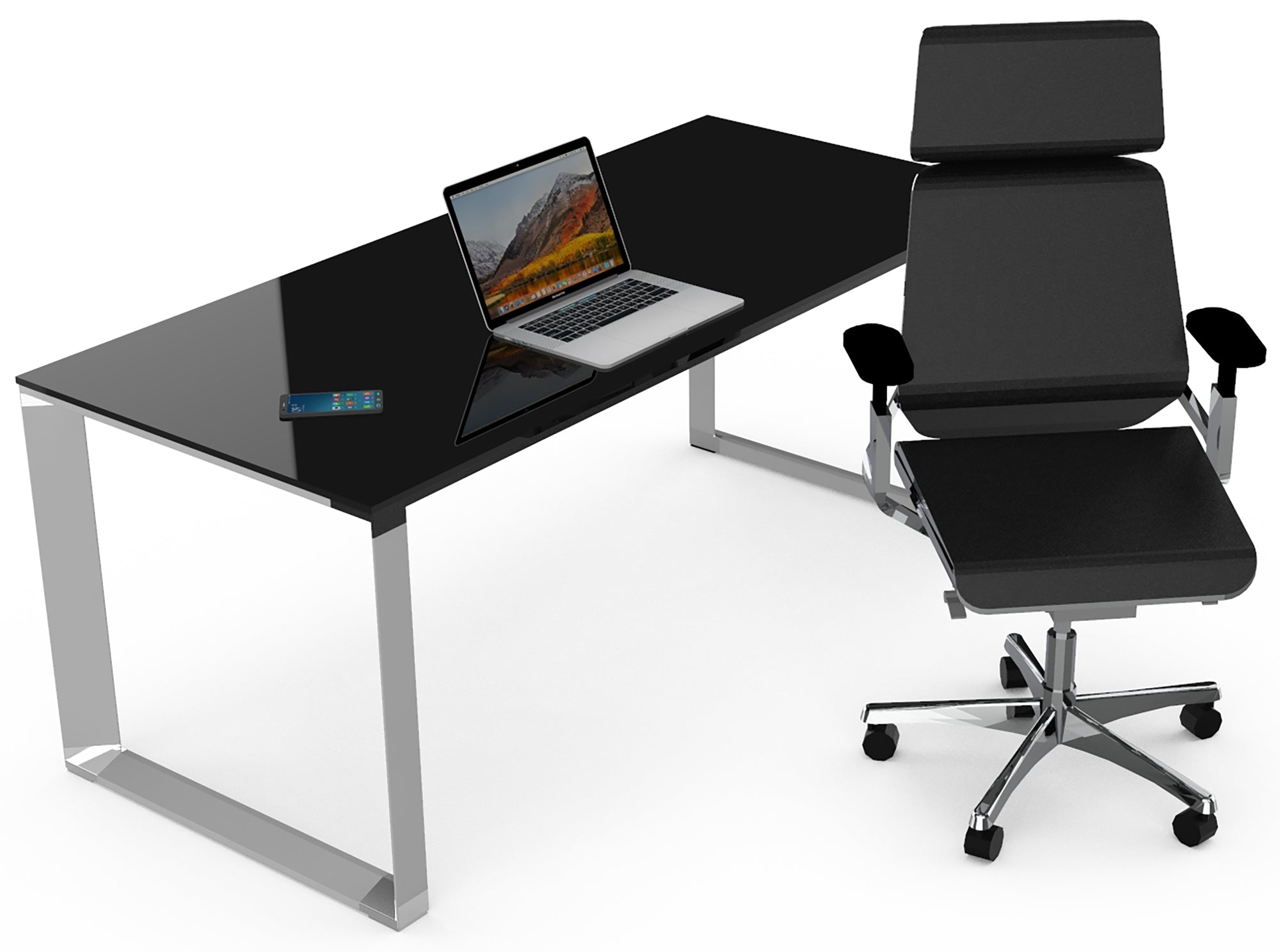 Escritorio Ejecutivo SQ Alum Vidrio - OffiMobile