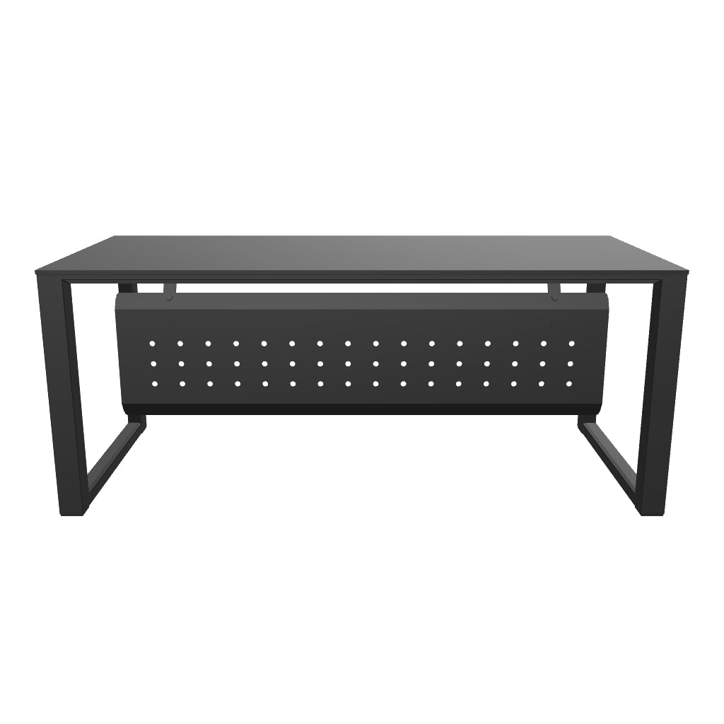 Escritorio Ejecutivo SQ White/Silver/Black Vidrio