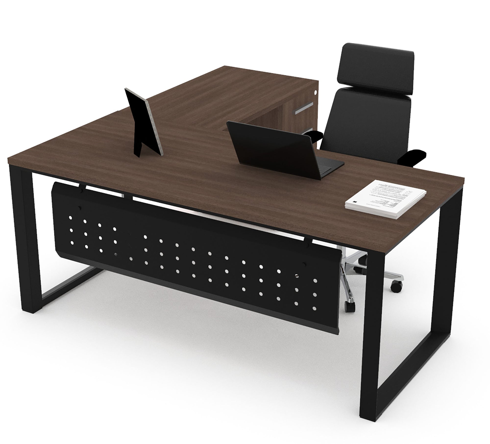 Escritorio Semi Ejecutivo SQ White/Silver/Black - OffiMobile