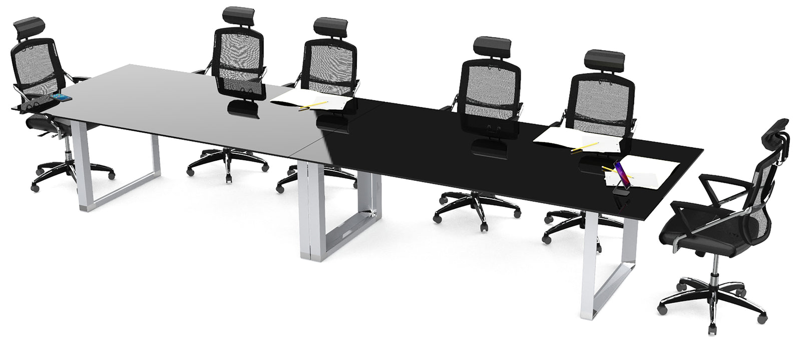 Mesa de Juntas Consejo SQ Alum Cristal Templado - OffiMobile