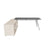 Escritorio Z Chrome Con Credenza Lateral Cristal Templado