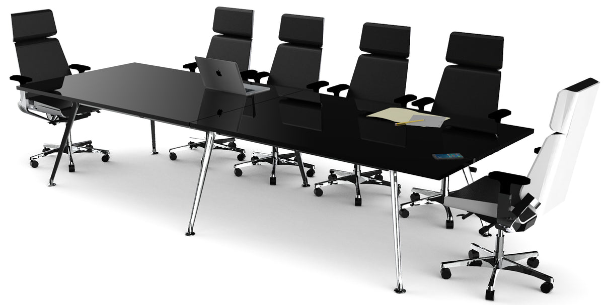 Mesa de Juntas Consejo Z Chrome Cristal Templado - OffiMobile