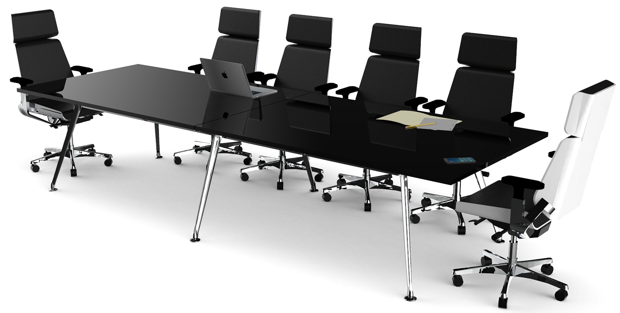 Mesa de Juntas Consejo Z Chrome Cristal Templado - OffiMobile