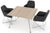 Mesa de juntas Z Chrome / Z White slim - OffiMobile