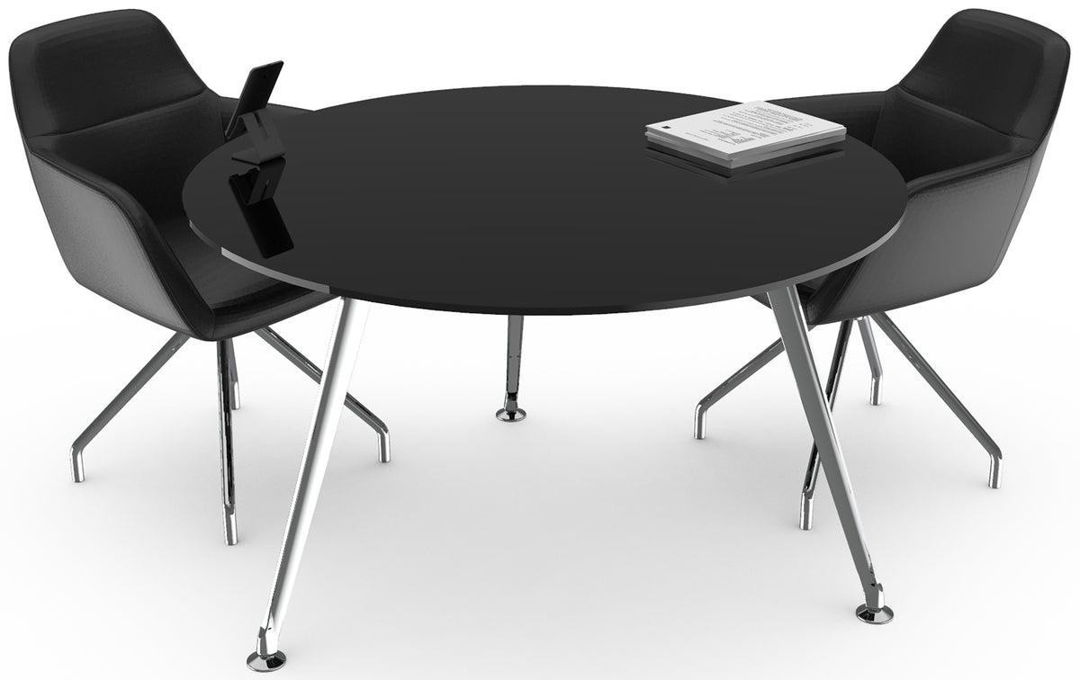 Mesa de juntas Z Chrome redonda Cristal Templado - OffiMobile
