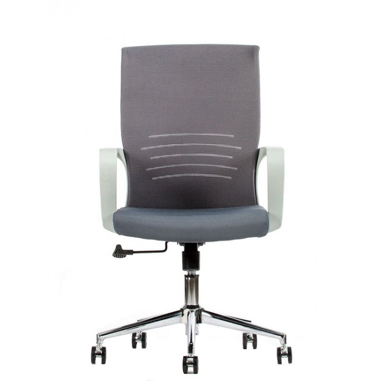 Silla operativa Active Gray con respaldo gris y base cromada