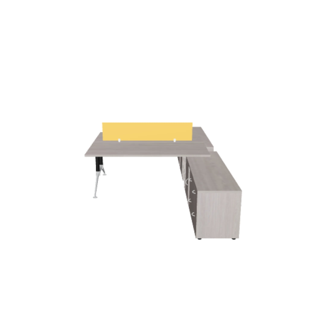 Escritorio Ejecutivo Tech black Chrome Credenza lateral Doble