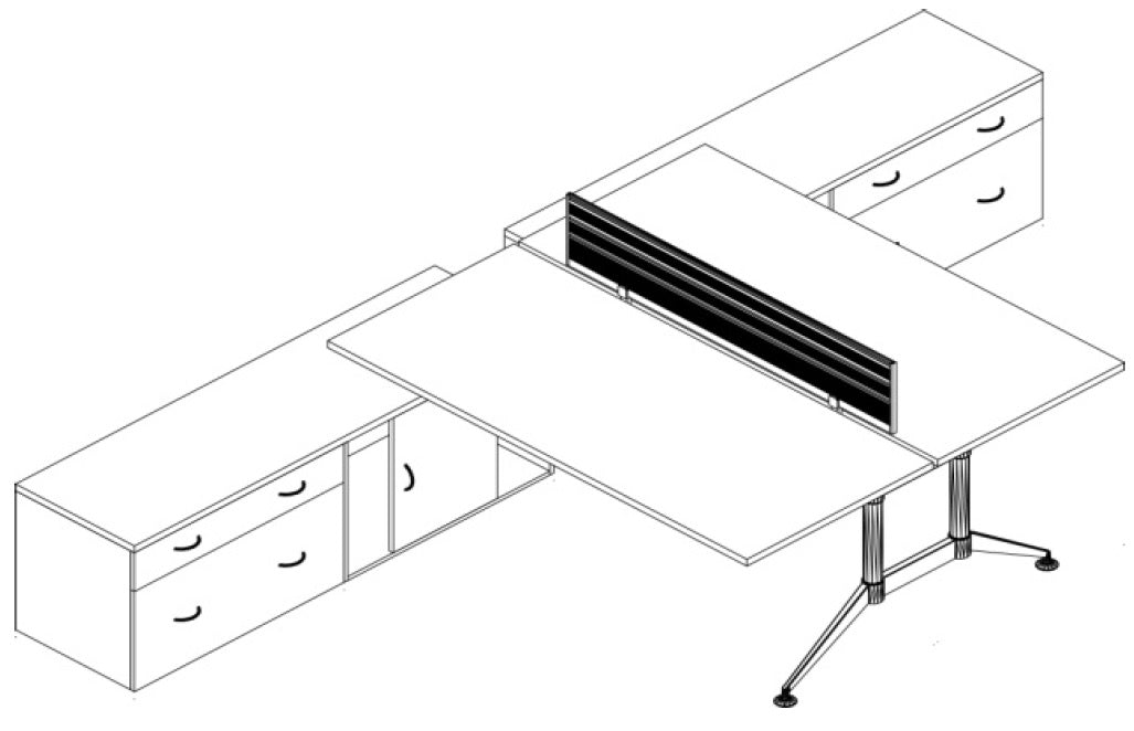 Tech black Chrome Credenza Doble