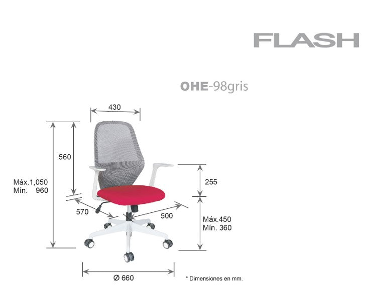 SILLA OPERATIVA FLASH GRIS