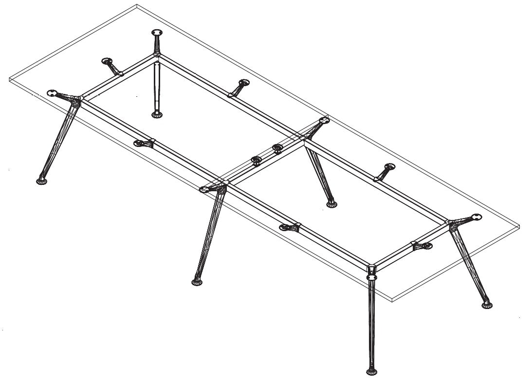 Mesa de Juntas Consejo Z Chrome Cristal Templado - OffiMobile