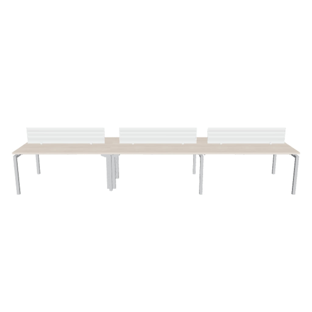 Mesa Bench MS White/Silver 6P