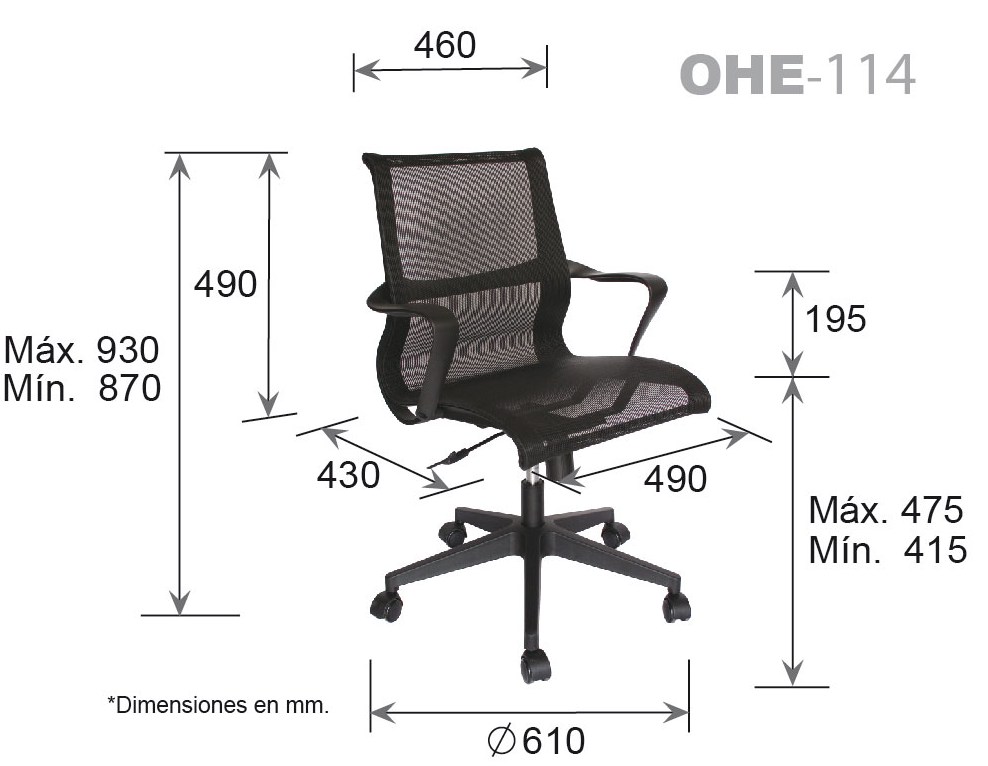 Medidas silla zoe