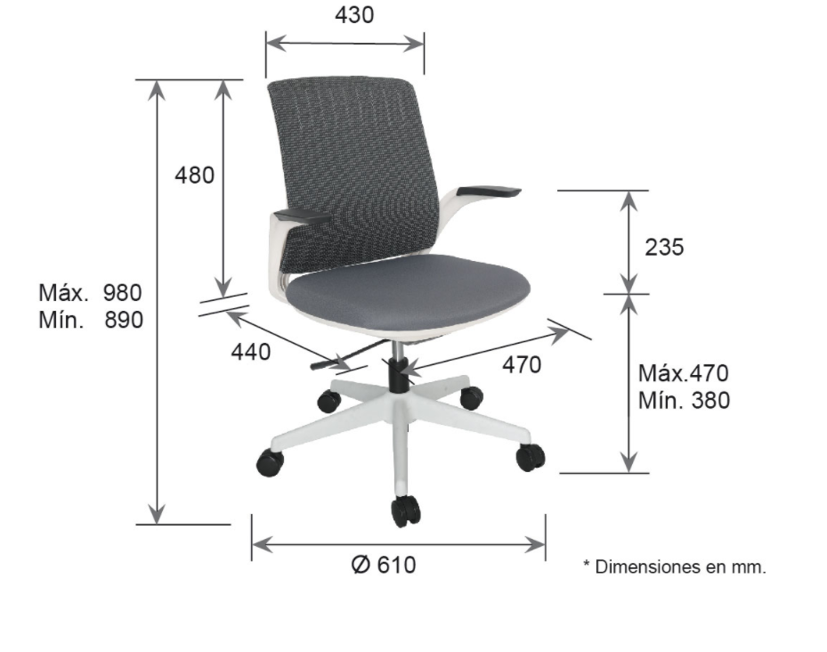 Silla Operativa Whale OHE-100 Blanca - OffiMobile
