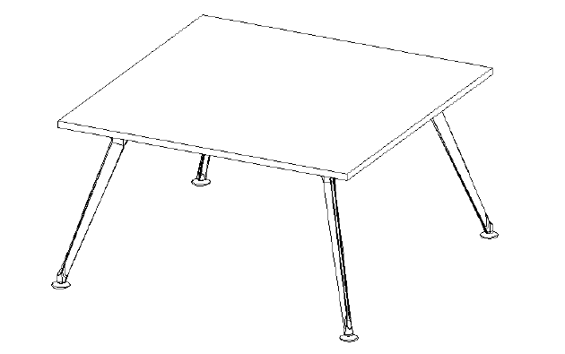 Mesa de juntas Z Chrome / Z White slim - OffiMobile